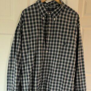 Ralph Lauren Plaid Shirt Mens Green White Blue